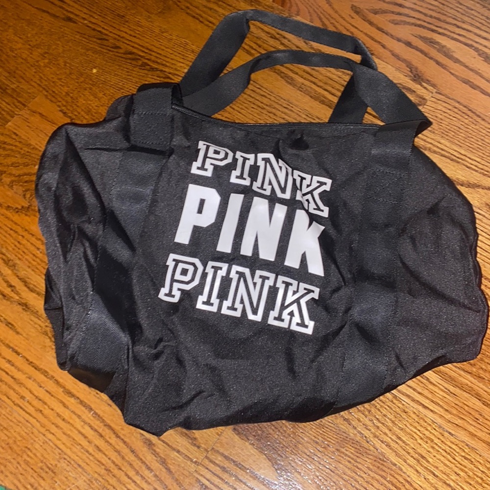 PINK (black) duffle bag